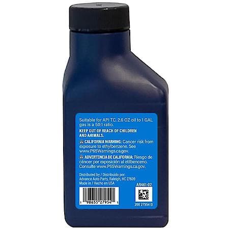 2-Cycle 50:1 Conventional Engine Oil : Optimized for Small Engines, 2.6 oz.