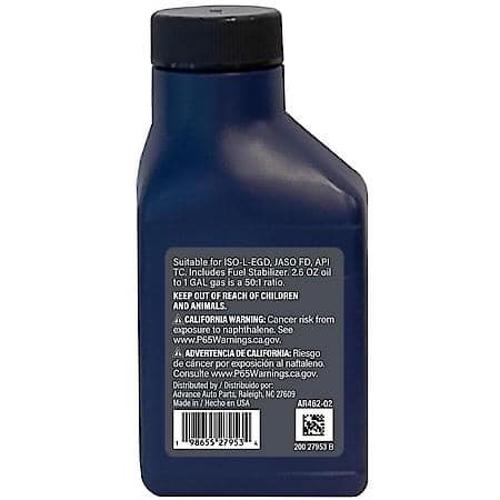 2-Cycle Full Synthetic Engine Oil: Optimized for Small Engines, 2.6 oz.