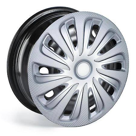 15" Carbon Wheel Covers, Silver