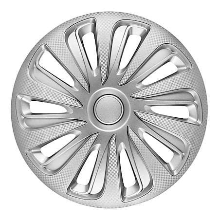 15" Carbon Wheel Covers, Silver