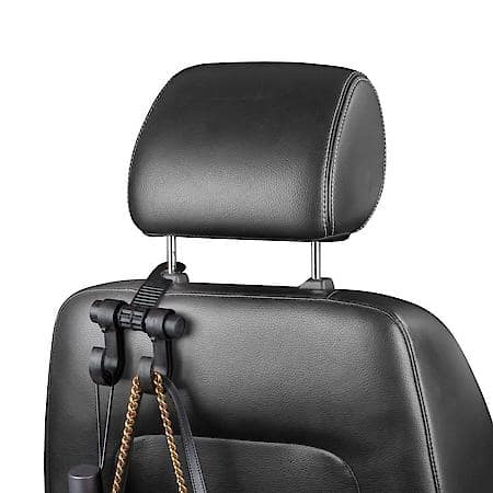 Headrest Hooks: Holds items off floor