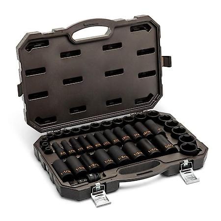 39 Piece 1/2in Drive 6 Point SAE Hi-Viz Standard & Deep Impact Socket Set
