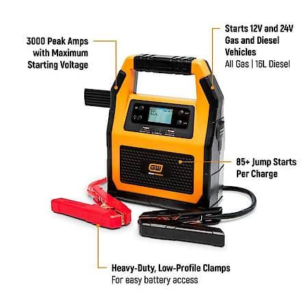 3000A 12V/24V Lithium Battery Jump Starter and Powerbank