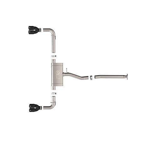 Takeda 2-1/2 In 304 Stainless Steel Cat-Back Exhaust System With Black Tips