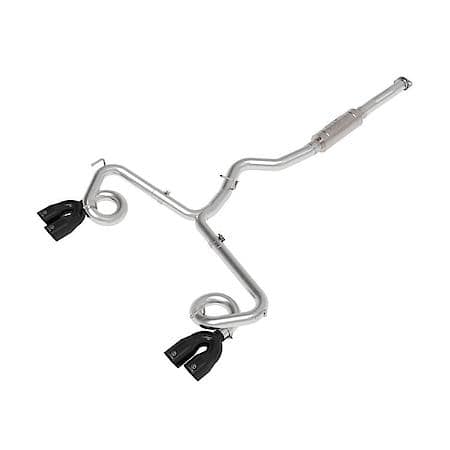 Takeda 3 In To 2-1/2 In 304 Stainless Steel Cat-Back Exhaust With Black Tip