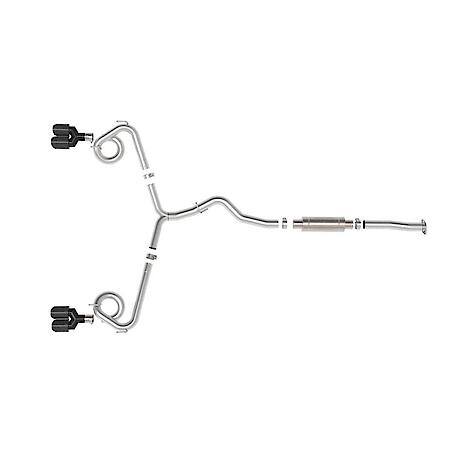 Takeda 3 In To 2-1/2 In 304 Stainless Steel Cat-Back Exhaust Carbon Fiber Tip