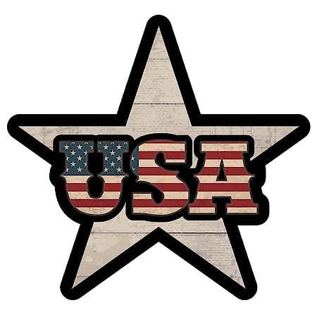 USA 250th Anniversary USA Star Decal: American Flag Weatherproof Sticker, 4.5" x 5.5"