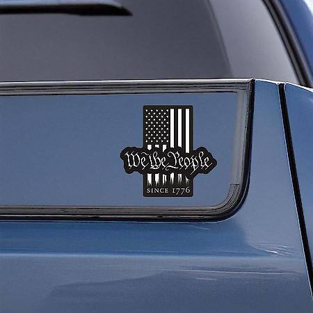 USA 250th Anniversary We The People Decal: American Flag Weatherproof Sticker, 4.5" x 5.5"