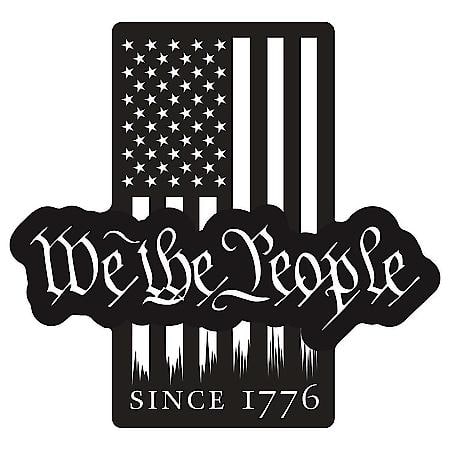 USA 250th Anniversary We The People Decal: American Flag Weatherproof Sticker, 4.5" x 5.5"