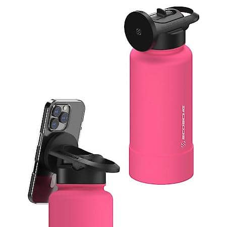 32 oz. Insulated Water Bottle with Built-In MagSafe Compatible Phone Mount Pink