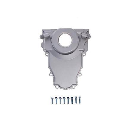 GM LS 1-Piece Satin Aluminum Timing Cover with Turbo Oil Drain Return