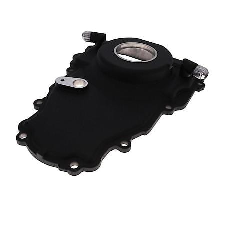 GM LS 1-Piece Black Timing Cover, Oil Return, Cam Sensor Harness, Seal