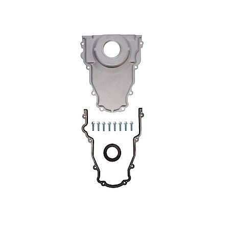 GM LS 1-Piece Satin Aluminum Timing Cover with Crank Seal and Gasket