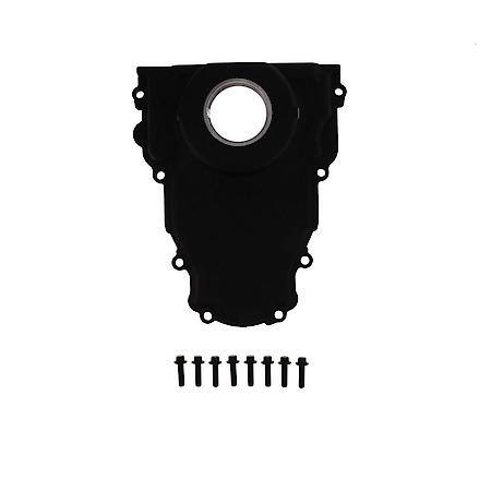 GM LS 1-Piece Black Aluminum Timing Cover