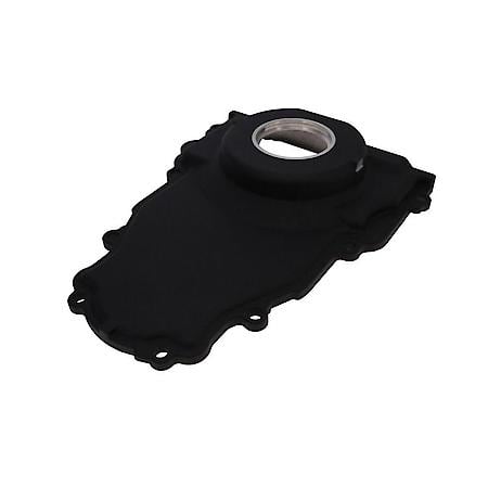 GM LS 1-Piece Black Aluminum Timing Cover