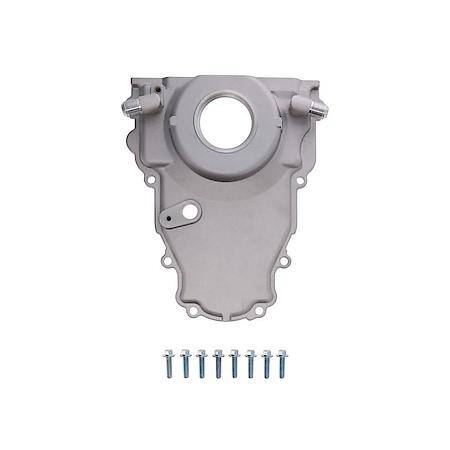 GM LS 1-Piece Satin Timing Cover, Turbo Oil Return, Cam Sensor Provision