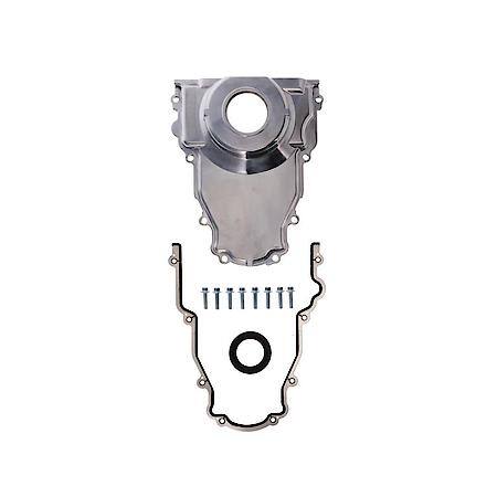 GM LS 1-Piece Polished Aluminum Timing Cover with Crank Seal and Gasket
