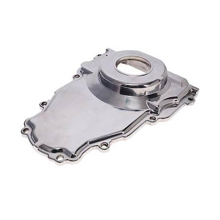 GM LS 1-Piece Polished Aluminum Timing Cover with Crank Seal and Gasket