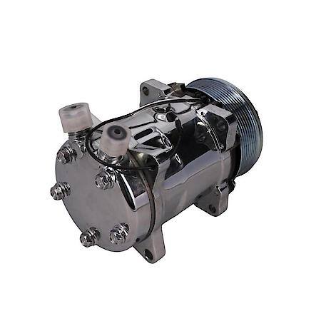 Sanden 508 Style Silver Clutch Serpentine A/C Compressor