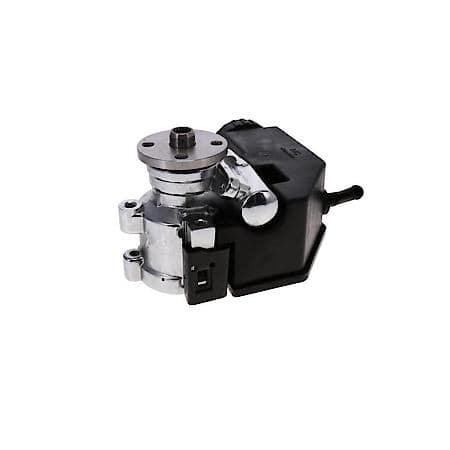 GM Type II Chrome Power Steering Pump with Integral Reservoir and Pulley Hub