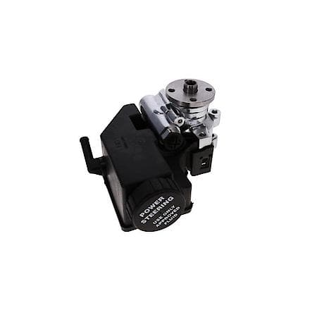 GM Type II Chrome Power Steering Pump with Integral Reservoir and Pulley Hub