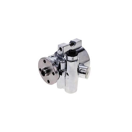 GM Type II Style Chrome Power Steering Pump for Integral Reservoir with Hub