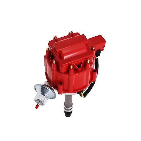 Chevy Corvette V8 HEI Distributor with Mechanical Tach Drive - Red