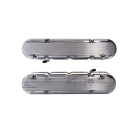 GM LS Polished Finned Aluminum 2,Piece Valve Covers with Coil Mounts and Covers