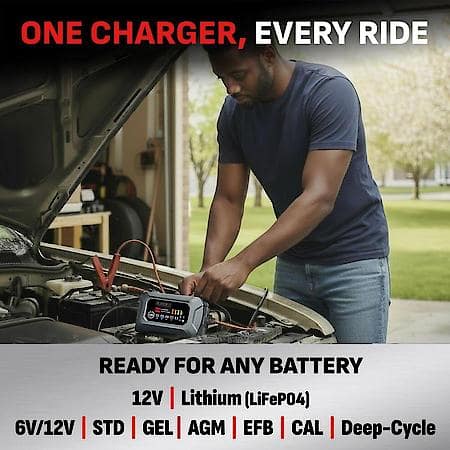 RUGGED 3A Car Battery Charger and Maintainer, 3-in-1, 6V/12V, SC1681
