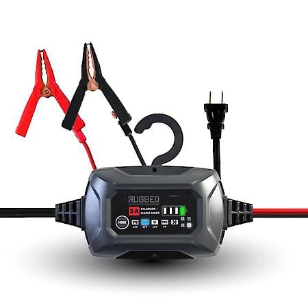 RUGGED 3A Car Battery Charger and Maintainer, 3-in-1, 6V/12V, SC1681