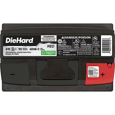 Battery: 48H6 Group Size, 615 CCA, 765 CA, 90 Minute Reserve Capacity, Reliable Starting Power
