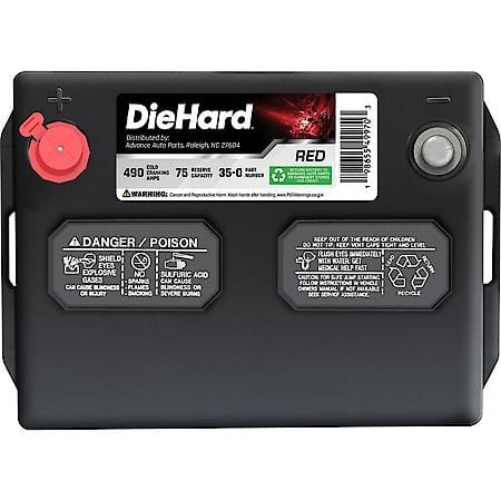 Battery: 35 Group Size, 490 CCA, 610 CA, 75 Minute Reserve Capacity, Reliable Starting Power