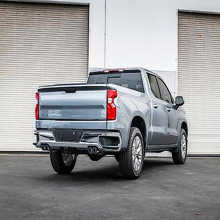 Stainless Steel, With Muffler, Single Exhaust With Quad Exit, Split Rear Exit