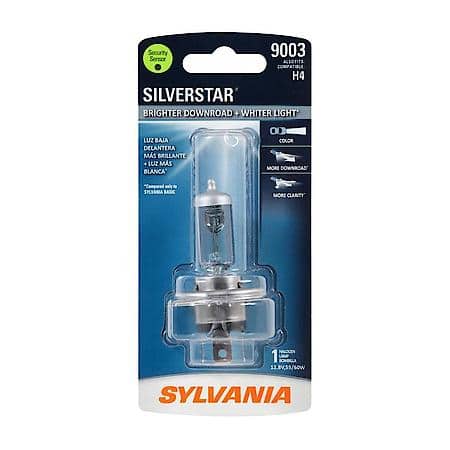 9003 SilverStar: Halogen Headlight Bulb, Brighter Downroad and Whiter Light, 1 Pack