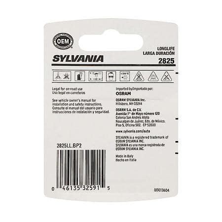 2825 Long Life: Mini Bulb, Standard Performance, 2 Pack