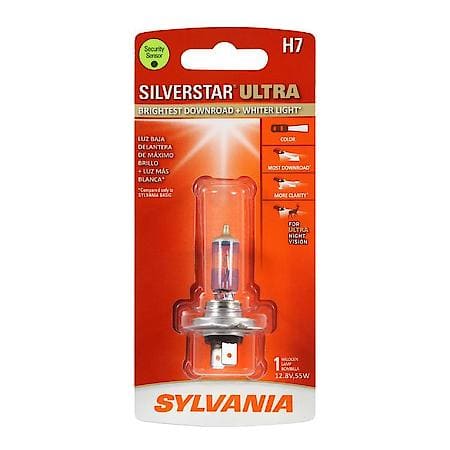 H7 SilverStar Ultra: Halogen Headlight Bulb, Brightest Downroad and Whiter Light, 1 Pack