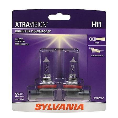 H11 XtraVision: Halogen Headlight Bulb, More Downroad Visibility, 2 Pack
