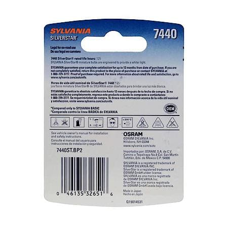 7440 SilverStar: Mini Bulb, High Performance, 2 Pack