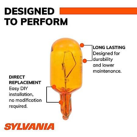 194NA Long Life: Amber Mini Bulb, Standard Performance, 2 Pack