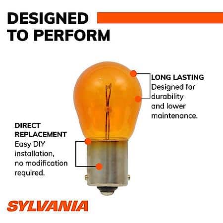 1156A Long Life: Amber Mini Bulb, Standard Performance, 2 Pack