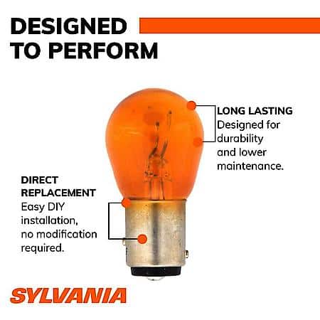 1157A Long Life: Amber Mini Bulb, Standard Performance, 2 Pack