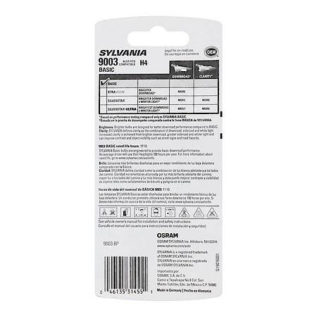 9003 Basic: Halogen Headlight Bulb, Basic Performance, 1 Pack