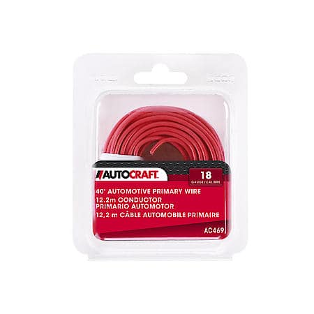 Automotive Primary Wire, 18 Gauge, Red, 40 Ft