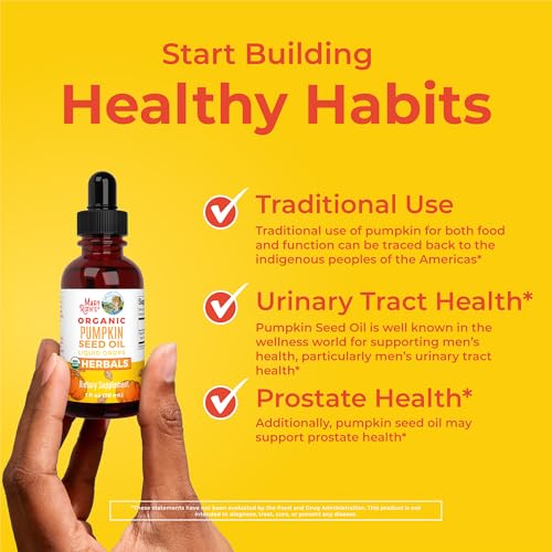 MaryRuth Organics Pumpkin Seed Oil Cold Pressed | 2 Month Supply | USDA Organic Pumpkin Seed Liquid Drops for Men and Women | Urinary Health in Men | Sugar Free | Vegan | Non-GMO | 60 Servings