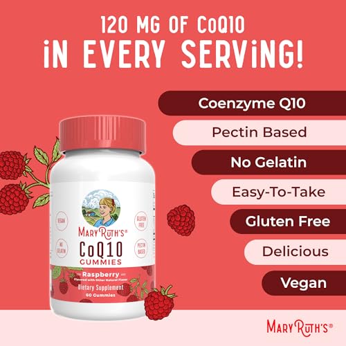 CoQ10 Gummies by MaryRuth's | Coenzyme Q10 | Gummy Supplements for Heart Health & Cellular Health | Antioxidant | CoQ10 120 mg | Vegan | Non-GMO | Gluten Free | 60 Count | 1 Month Supply