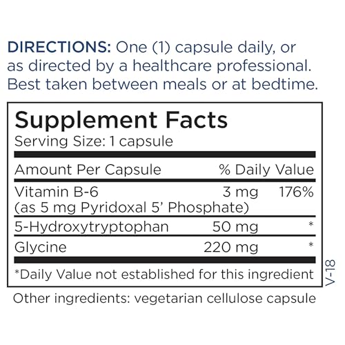 Metabolic Maintenance 5-HTP 50 mg - 5HTP Supplement with Vitamin B6 as P5P for Calm and Sleep Support, 5 HTP Serotonin Supplement for Women & Men - 60 Capsules