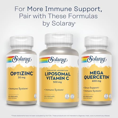 SOLARAY Liposomal Vitamin C 500mg - Enhanced Absorption Vitamin C Liposomal Blend with Fatty Acids - Antioxidant and Immune Support Supplement - Vegan, 60-Day Guarantee, 100 Servings, 100 VegCaps