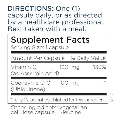 Metabolic Maintenance CoQ10 100mg - Co Q 10 Supplement, Coenzyme Q10 for Brain and Heart Health, Antioxidant Support Capsules for Women and Men, Vegan Friendly - 60 Capsules