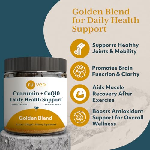 Ruved Golden Blend, Highly Absorbable Muscle, Joint, and Digestive Support, Ayurvedic Herbal Supplement, 4.23 Oz Powder.