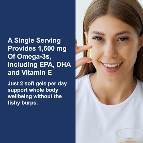 Carlson - Elite Omega-3 Gems, 1600 mg Omega-3 Fatty Acids Including EPA and DHA, Norwegian, Wild-Caught Fish Oil Supplement, Sustainably Sourced Omega 3 Fish Oil Capsules, Lemon, 130 Softgels